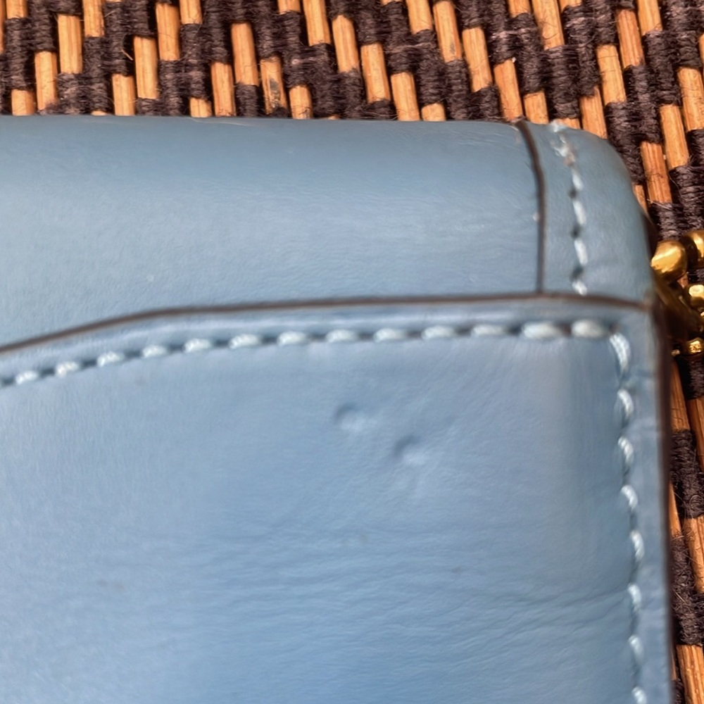 1941 Coach Courier Wristlet clutch 89331 Pacific Blue and brass  NWT - Picture 5 of 14